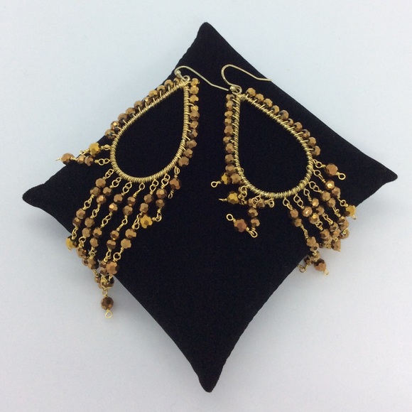 Copper Chandelier Earrings - Picture 2 of 5